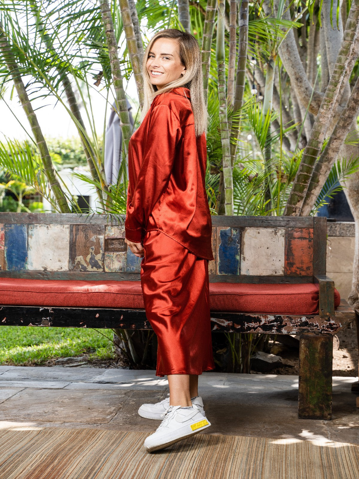 FALDA LARGA NIZA TERRACOTA TU