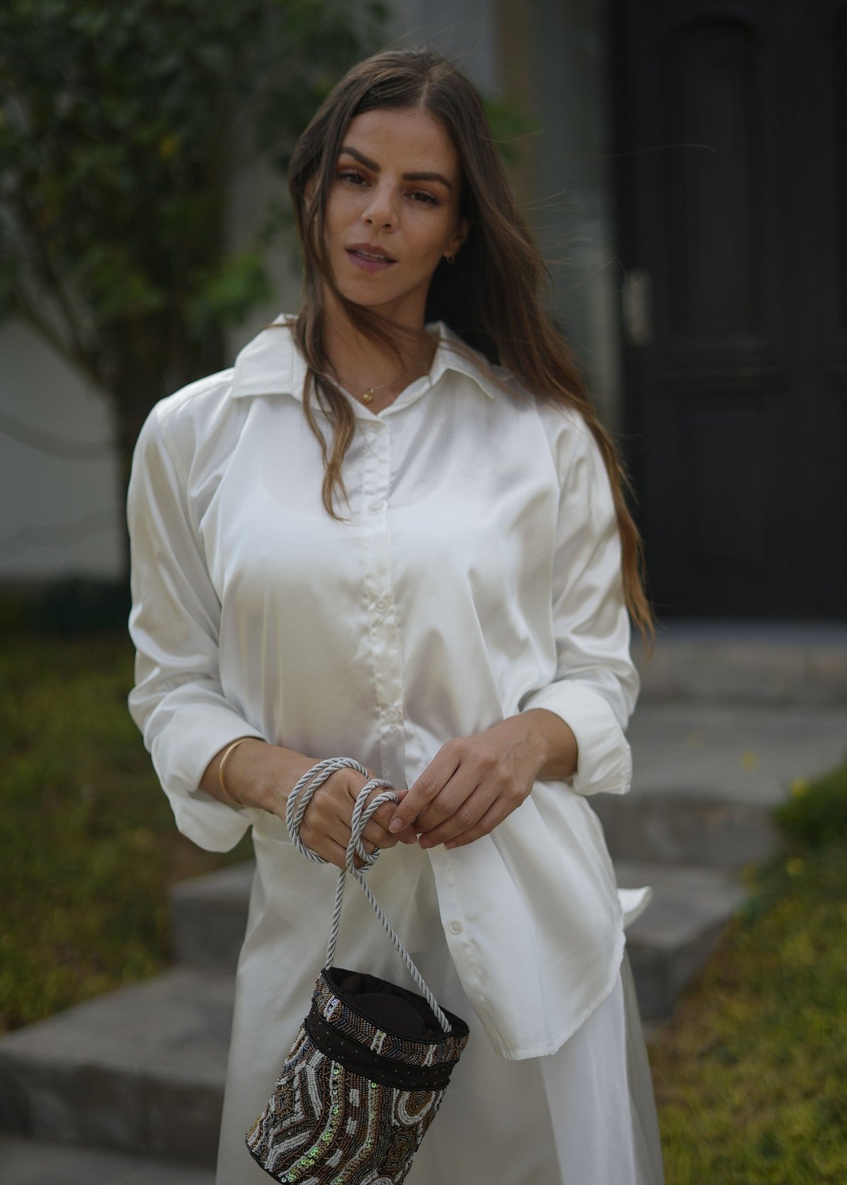 BLUSA DE SEDA GALILEA CREMA – Bagus1