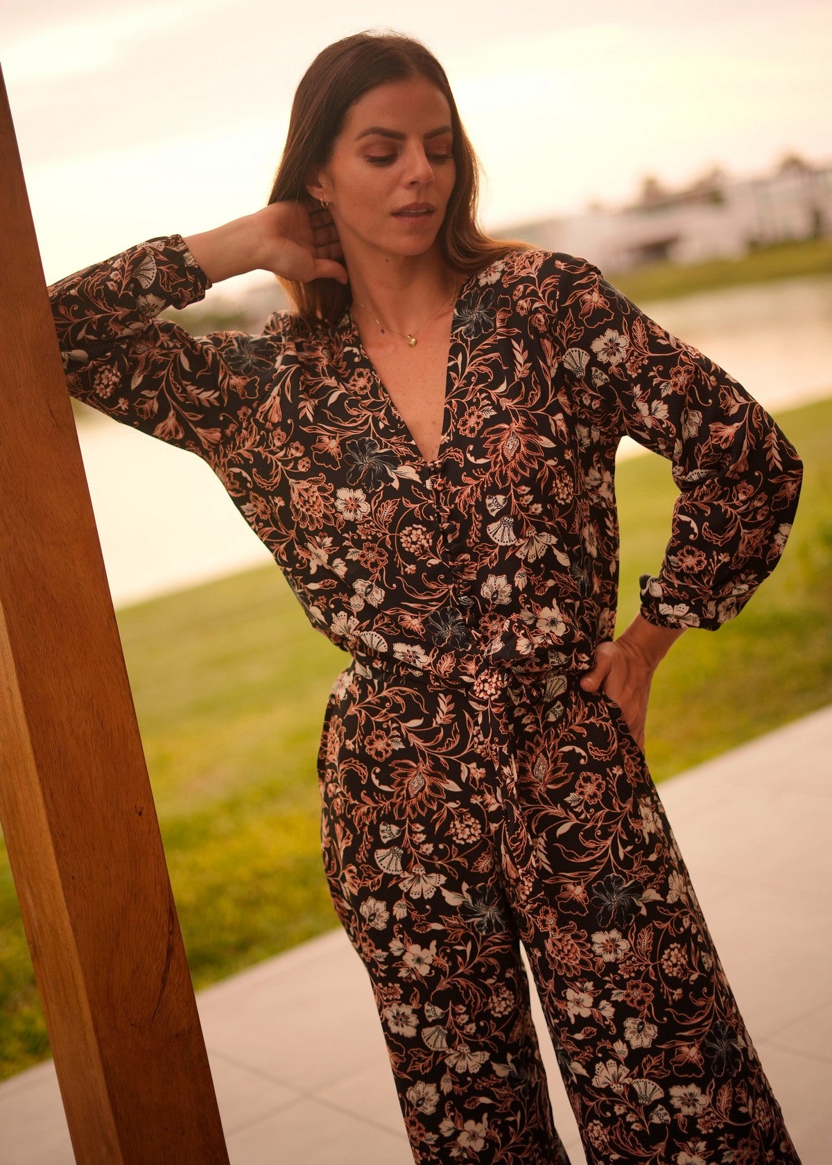 PANTALON LIRA NEGRO/FLOR