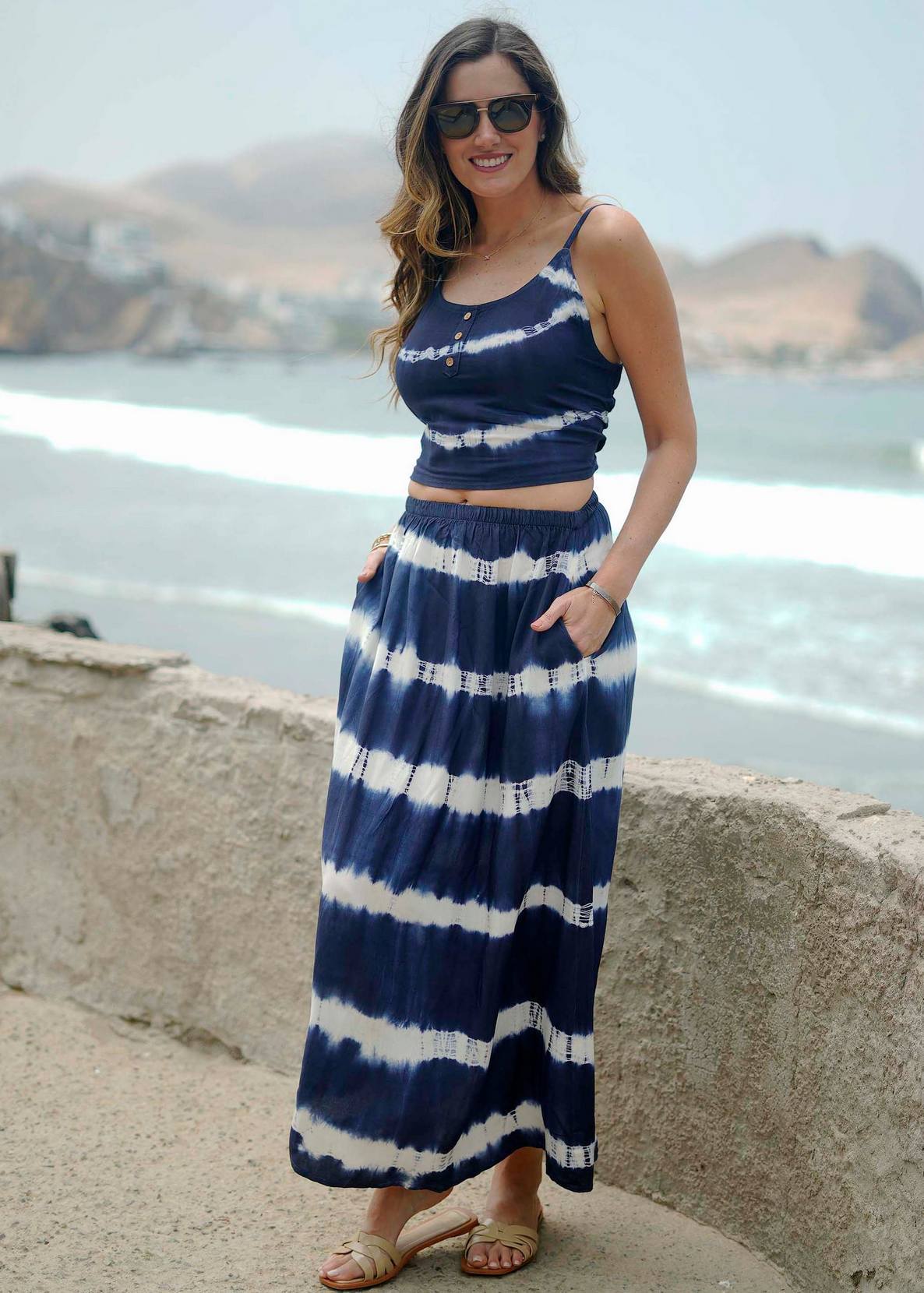 FALDA LARGA DESERT AZUL/BLANCO TU