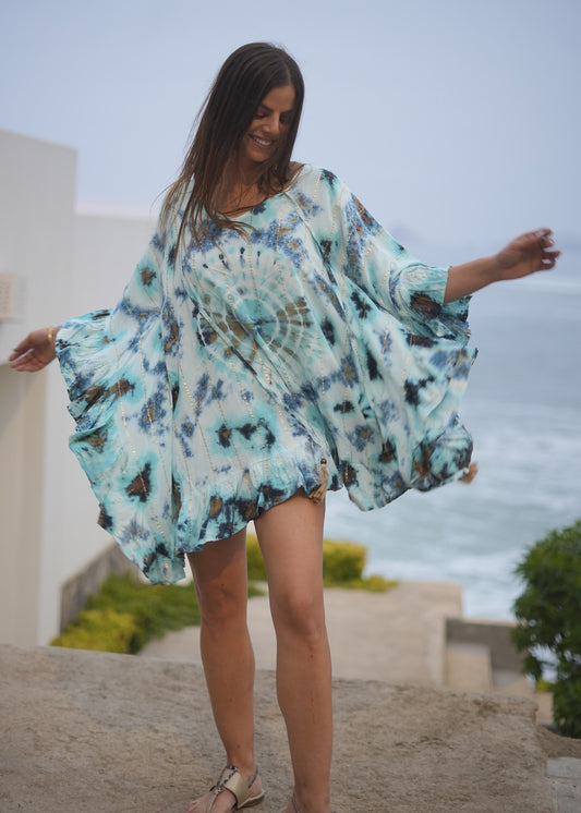 KAFTAN MAKENA VERDE/AZUL