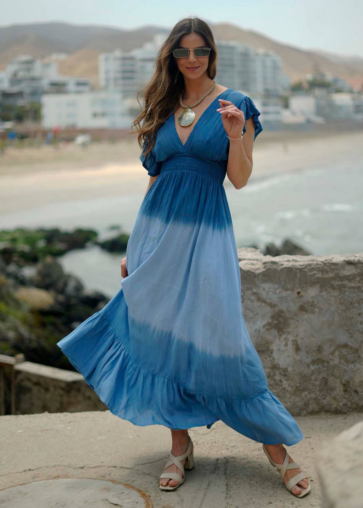 VESTIDO LARGO SADI ACERO TU